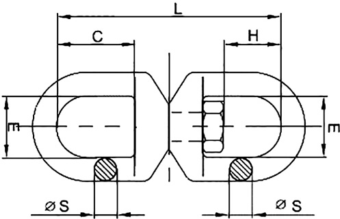 Вертлюг петля-петля D8, оцинкованная сталь DKC