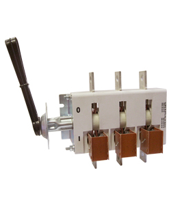 Выключатель-разъединитель ВР32-37 В 31250-32 УХЛ3, 400А, съёмная боковая смещённая рукоятка, 3-х полюсный на одно направление, с д/г камерами, IP32