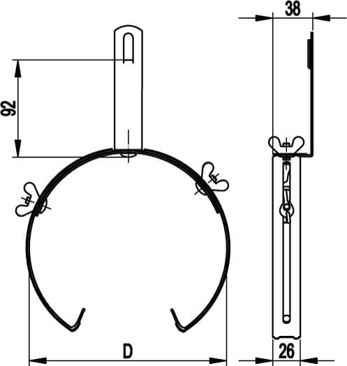 Коньковый регулируемый зажим увеличенного размера DKC