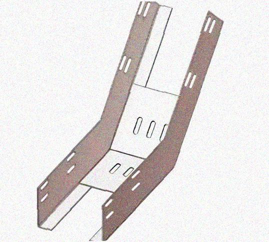 Лоток перфорированный КП 500х200-45 УТ1,5 для поворота трассы вверх на 45, оцинкованный лист, S1,5