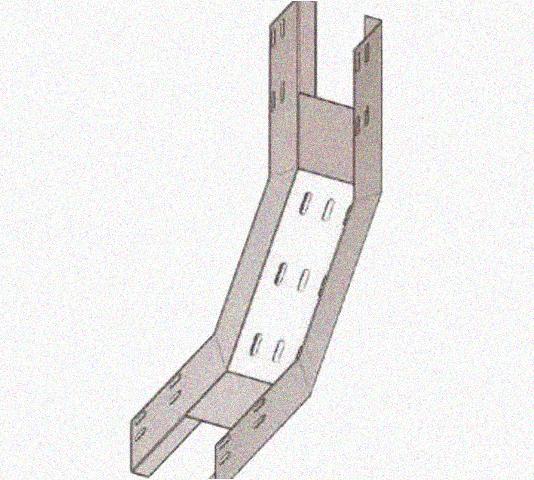 Лоток перфорированный КП 500х65-90 УХЛ1 для поворота трассы вверх на 90, горячее цинкование, S1,5
