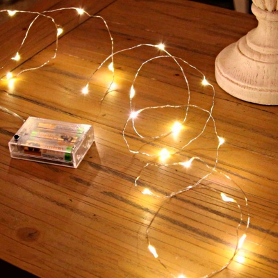 Гирлянда Роса 50 led IP65 на батарейках 5 метров 3000К Бел.теплый Giant4