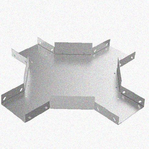 Лоток крестообразный замковый глухой КМЗГ 200х50 УТ1,5, горячее цинкование, S0,8