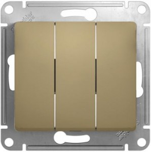 GLOSSA  Механизм выключателя СУ 3-кл 10А титан IP20 Schneider Electric