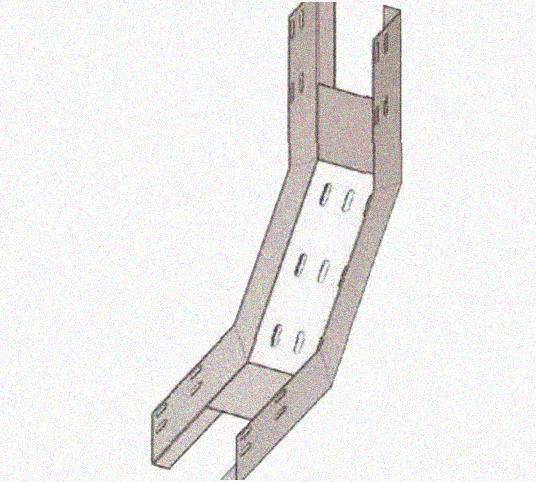 Лоток перфорированный КП 200х100-90 УХЛ1 для поворота трассы вверх на 90, оцинкованный лист S1,5