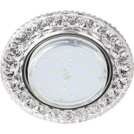 Св-к GX53 H4 LD7009 круг "Кристал" подсветка 4000K прозр/хром 40x125 ECOLA