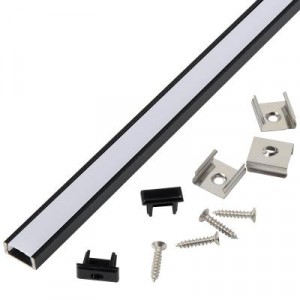 Профиль накл.+ рассеив.+аксес. 2000х16x7мм черный 2м General