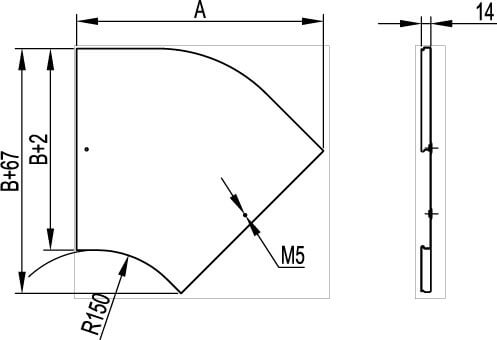 Крышка CPO 45 на угол горизонтальный 45° осн.600, цинк-ламельная DKC