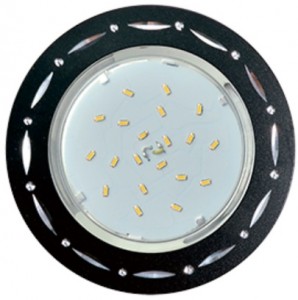 Светильник встраиваемый GX53 H4 точки-полоски по кругу черный/алюм.DL5385 Ecola