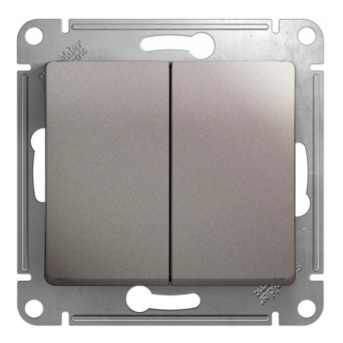 GLOSSA  Выключатель СУ 2 кл. 10А платина IP20 (уп.5шт) Schneider Electric