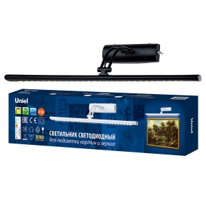 Св-к св/д для картин и зеркал 7W(600lm) 4000K мех. выкл, черный Uniel Св-к св/д для картин и зеркал 7W(600lm) 4000K мех. выкл, черный Uniel