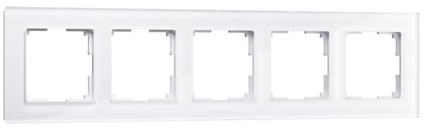 Favorit Рамка горизонт/вертик 5 пост . белый/стекло IP20 Werkel