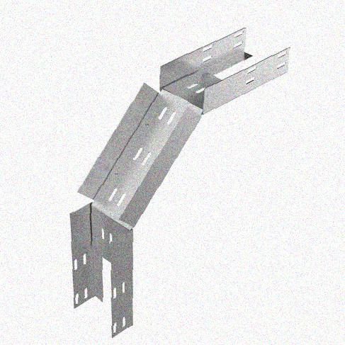 Лоток перфорированный КС 100х65-90 У3 для поворота трассы вниз на 90, окрашенный, S1,0
