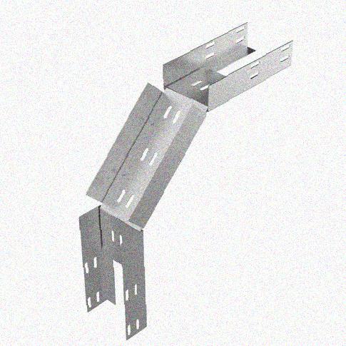 Лоток замковый перфорированный КСЗ 50х50-90 УХЛ1 для поворота трассы вниз на 90, горячее цинкование, S1,0
