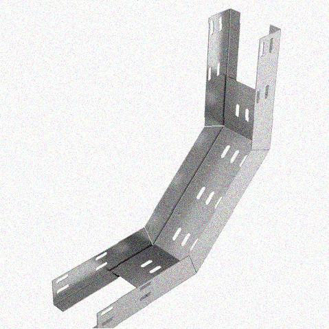 Лоток перфорированный КП 400х65-90 УХЛ1 для поворота трассы вверх на 90, горячее цинкование, S1,5