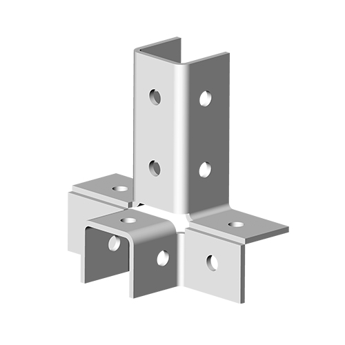 Угловой соединитель 4 профилей 3D, толщ. 4,0 мм, гор. цинк Ostec