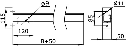 Кронштейн одиночный, осн.300, стеклопластик G5 DKC