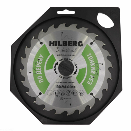 Диск пильный Industrial Дерево тонкий рез 190*20*24Т HWT194 Hilberg