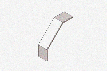 Крышка лотка замкового КЛСЗ 200х80-90 УТ1,5 для поворота трассы вниз на 90, оцинкованный лист S1,0