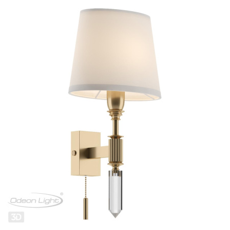Бра с выкл.E14 1*40W LONDON бронзовый/белый/ткань ODEON LIGHT