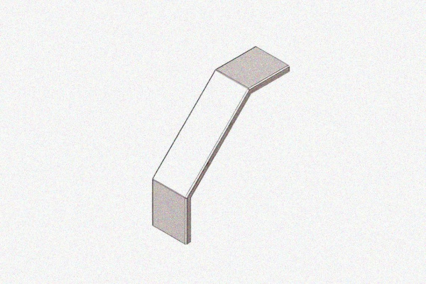 Крышка лотка замкового КЛСЗ 200х80-90 УТ1,5 для поворота трассы вниз на 90, оцинкованный лист S1,0