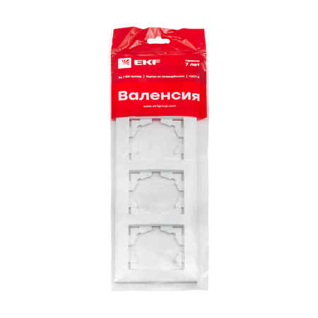 Валенсия Рамка 4-местная белая EKF