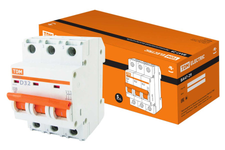 Выключатель автоматический ВА МОД ВА47-29 3П 32А 4,5кА D TDM