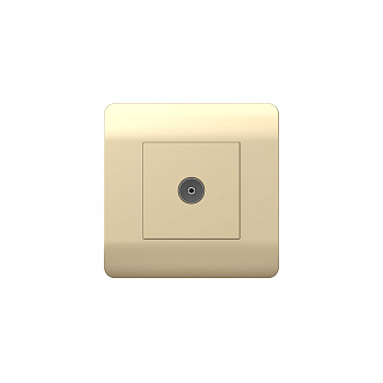 Розетка антенная одиночная TV коннектор, шампань NEW3-E CHINT