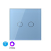 Двухклавишный умный сенсорный выключатель EC, 1 пост, цвет синий Livolo