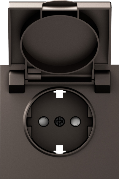 Donel S08 мокко накладка для розетки Schuko с заземлением, с крышкой, 16A 250 В~, серия DB