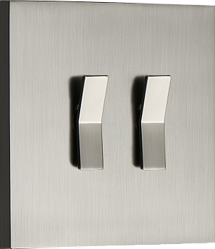 Donel N96 Переключатель на 2 тумблера, клавиша Angle, 10AX 250V, Вороненая сталь, серия DT