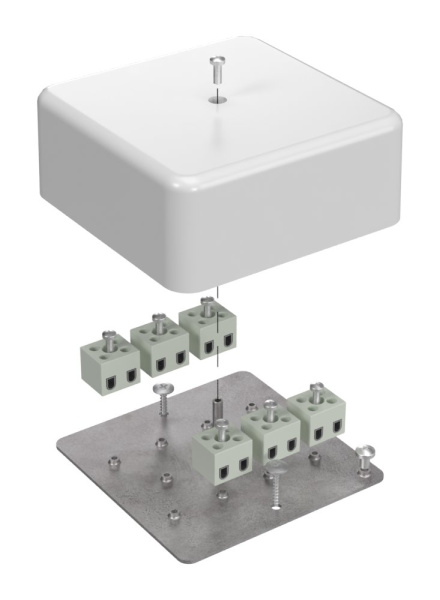 Коробка огнестойкая для кабель-канала 40-0470-FR2.5-12 Е15-Е60 (латунь) 103х103х45 Промрукав (22 шт/уп)