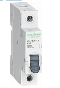 Выключатель автоматический однополюсный 16А С 4.5kA 230В City9 Set C9F34116 Systeme Electric
