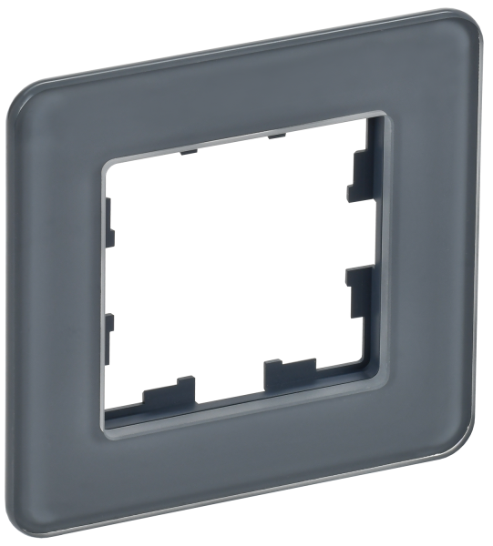 BRITE Рамка 1-мест. РУ-1-2-Бр стекло графит RE IEK BRITE Рамка 1-мест. РУ-1-2-Бр стекло графит RE IEK