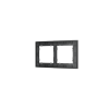Рамка стеклянная Voltum S70 на 2 поста, (графит, стекло)