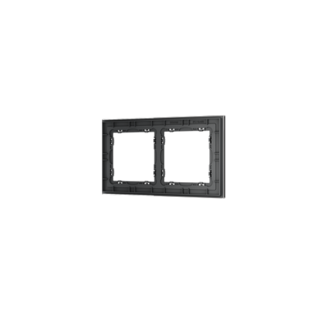 Рамка стеклянная Voltum S70 на 2 поста, (графит, стекло)