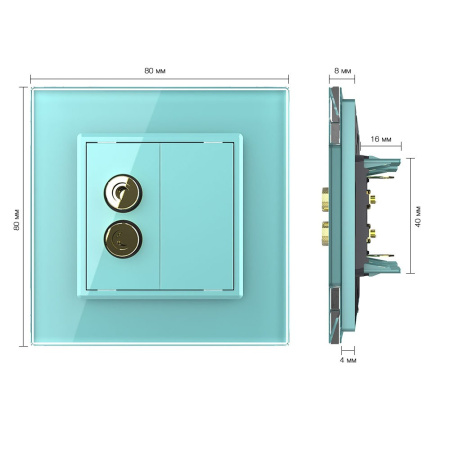 Розетка акустическая SOUND Зеленая Livolo