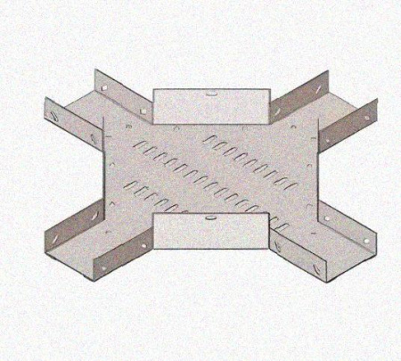 Лоток крестообразный перфорированный КМ 400х100 УХЛ1, горячее цинкование S1,5