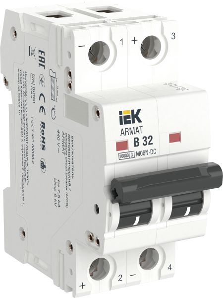 Выключатель автоматический ВА МОД M06N-DC 2П B 32А ARMAT IEK
