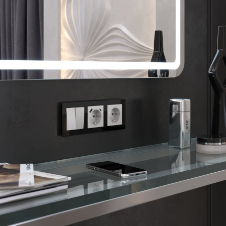 Acrylic Рамка на 3 поста черный Werkel