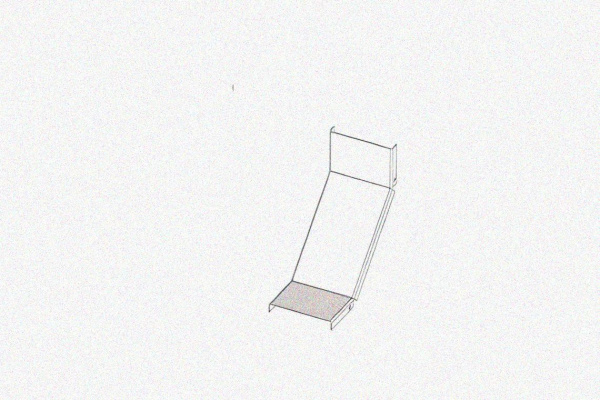 Крышка лотка КЛП 100х50-90 УТ1,5 для поворота трассы вверх на 90, оцинкованный лист S1,0