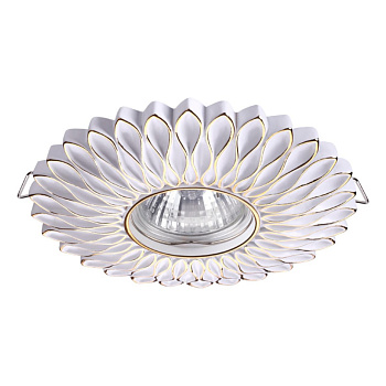 Встр.св-к IP20 GU10 50W 220V PATTERN белый/золото NOVOTECH