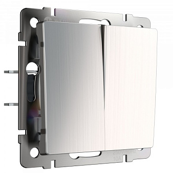 Встраиваемые механизмы Выключатель СУ 2-кл. 10А глянцевый никель IP20 Werkel