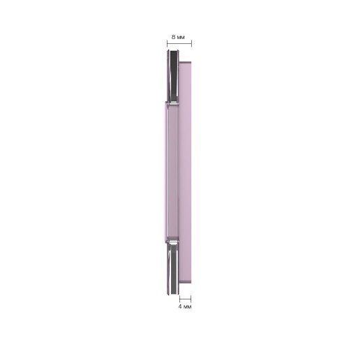Панель для розетки и двух сенсорных выключателей, 2 клавиши (1+1), цвет розовый, стекло Livolo фото 3