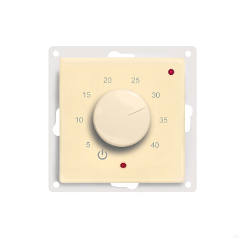Терморегулятор ТР-03 Атлас Дизайн (датчик пола,встраиваемый, бежевый) с вращающимся регулятором ЭргоЛайт