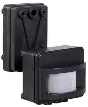 Датчик движения ДД-017 1100Вт 120град 12м IP44 черный IEK