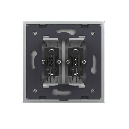 Розетка аудио RCA "2-ой тюльпан" двойная Серая Livolo