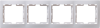 Рамка 4-местная горизонтальная РГ-4-КБ КВАРТА белый IEK