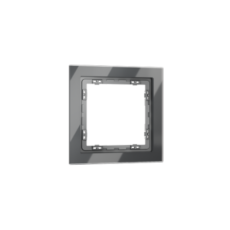 Рамка стеклянная Voltum S70 на 1 пост, (графит, стекло)