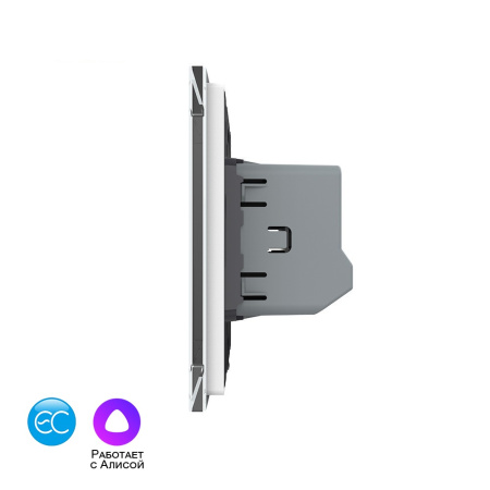 Двухклавишный умный сенсорный выключатель EC, 1 пост, цвет белый Livolo